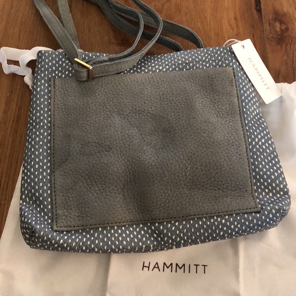 NEW Hammitt Duke Triple Compartment Crossbody Bag Bay Blue Snake Leather - Picture 7 of 7